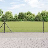 vidaXL varjena žičnata ograja z 13 stebri z obroči Siva 0.5x50 m Jeklo | Shoptok.si