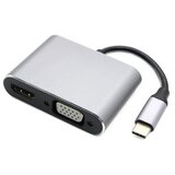  Hub type-c to hdmi+vga+type c+usb3.0 (4 u 1) ( HUB76 ) Cene