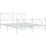 Metalni okvir kreveta uzglavlje i podnožje bijeli 160x200 cm | shoptok.hr