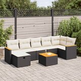 vidaXL 8-dijelni set vrtnih sofa od poliratana s jastucima crni | shoptok.hr