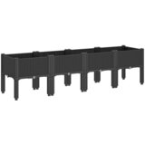  Vrtna sadilica s nogama crna 160 x 40 x 42 cm PP | shoptok.hr