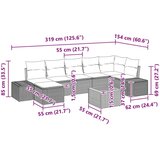 vidaXL vrtni kavč set 8 kosov Bež in krem Poli ratan Velik Modularni | Shoptok.si