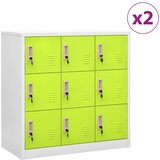 vidaXL Omara s ključavnico 2 kosa siva in zelena 90x45x92,5 cm jeklo Cene