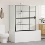  Ekran za kadu i tuš Crna i prozirna 116 x 68 x 128 cm | shoptok.hr