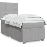  Box spring krevet s madracem svjetlosivi 90x190 cm od tkanine | shoptok.hr