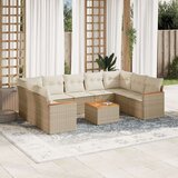  10-dijelni set vrtnih sofa s jastucima bež od poliratana | shoptok.hr