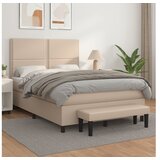 vidaXL Box spring postelja z vzmetnico kapučino 140x190cm umetno usnje Cene