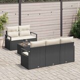  Set sofe s jastukom 6 pcs Crna i Krema poliratan | shoptok.hr