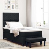 vidaXL vzmetna postelja z vzmetnico in klopjo črna 90x190 cm tkanina, (22083277) | Shoptok.si