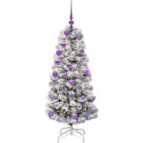 vidaXL Umetno Zložljivo Božično Drevo Zelena in bela 120 cm PVC | Shoptok.si