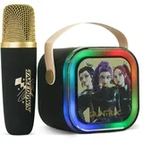 Huntrix Popsing LED brezžični karaoke zvočnik z mikrofonom črne barve za PC & mobilne telefone OTL