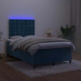 Krevet s oprugama i madracem LED tamnoplavi 120 x 190 cm baršun | Eponuda.com