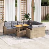vidaXL 9-dijelni set vrtnih sofa s jastucima bež od poliratana | shoptok.hr