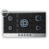 Klarstein Verosteel plinski kuhalnik, 5 plamensk, električno vžiganje, združljiv z zemeljskim plinom in LPG, 10400W, 90cm | Shoptok.si