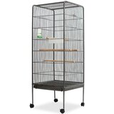  Ptičja kletka črna 54x54x146 cm jeklo | Shoptok.si