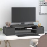  Stalak za monitor sivi 70 x 27,5 x 15 cm od masivne borovine | shoptok.hr