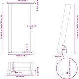  Noge za konzolni stol u obliku slova U, 2 kom, antracit, 38 x (72-73) cm, čelik | shoptok.hr
