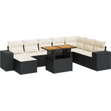 vidaXL 9-dijelni set vrtnih sofa s jastucima crni od poliratana bagrem | shoptok.hr