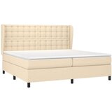  S oprugama i madracem krem 200 x 200 cm od tkanine | shoptok.hr