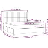  Box spring s madracem LED svjetlosivi 160x200 cm baršun | shoptok.hr