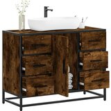 vidaXL Kupaonski ormarić za umivaonik boja hrasta 80x33x60 cm drveni | shoptok.hr