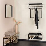 Spinder Design Črn kovinski stenski obešalnik s polico Rizzoli – | Shoptok.si