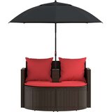  Vrtni kauč Smeđa i crvena 168 x 168 x 180 cm poliratan | shoptok.hr
