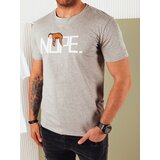 DStreet Koszulka męska z nadrukiem szara | Shoptok.si