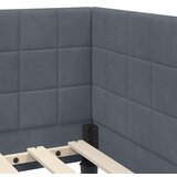 vidaXL Kotna postelja z vzglavjem Temno siva 90 x 200 cm Žamet | Shoptok.si