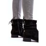 EVENTO Women's Suede Boots on a Flat Heel Black Keresa | ePonuda.com