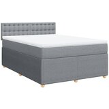 Maison Chic Box spring postelja - Vzmetna postelja z vzmetnico svetlo siva 140x200 cm blago SL17784, (21894301) | Shoptok.si