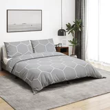  Set posteljine za poplun sivi 225x220 cm pamučni
