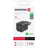 Swissten punjač za AC220, 12W, 1xUSB-C, 1xUSB-A, Smart IC, 2.4A, crni | shoptok.hr