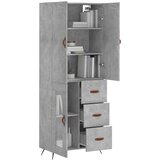  Visoka komoda siva betona 69,5x34x180 cm od konstruiranog drva | shoptok.hr