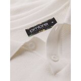 Ombre Men's cotton structured knit polo shirt - broken white | ePonuda.com