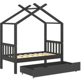 vidaXL okvir za dječji krevet s ladicom tamnosivi 70 x 140 cm borovina | shoptok.hr
