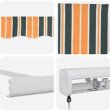 vidaXL Ručna uvlačiva tenda Zelena i žuta 350x250 cm | shoptok.hr