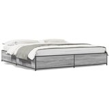 Furnova Posteljni okvir siva sonoma 200x200 cm inž. les in kovina, (21940570) | Shoptok.si