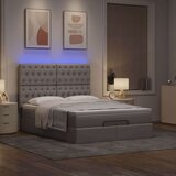 vidaXL otomanski okvir kreveta s madraca smeđesivi 140x200cm tkanine | shoptok.hr