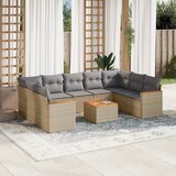  10-dijelni set vrtnih sofa s jastucima bež od poliratana | shoptok.hr