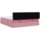  Otomanski posteljni okvir z vzmetnicami roza 160x200cm žamet, (21653320) | Shoptok.si