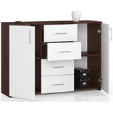 AKORD Komoda, 1 Polica, Wenge/Bela, (5000332179) | Shoptok.si