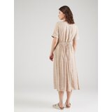 Pieces Obleka 'TALA' temno bež / bela | Shoptok.si