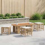  Vrtni set za objed s jastukom 4 pcs Prirodna i Bijela | shoptok.hr