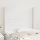  Uzglavlje s ušima bijelo 103x16x118/128 cm od umjetne kože | shoptok.hr
