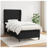  Box spring postelja z vzmetnico črna 90x200 cm blago | Shoptok.si