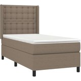  Krevet box spring s madracem LED smeđesivi 80 x 200 cm tkanina | shoptok.hr
