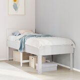 Maison Chic Posteljni okvir - Enojna postelja - Postelja za odrasle brez vzmetnice bel 90x190 cm trdna borovina-J6979, (21772060) | Shoptok.si