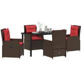 Vrtni set za objed s jastukom 5 pcs Smeđa Poli ratan | shoptok.hr