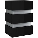 vidaXL LED noćni ormarić visoki sjaj crni 45 x 35 x 67 od iverice | shoptok.hr